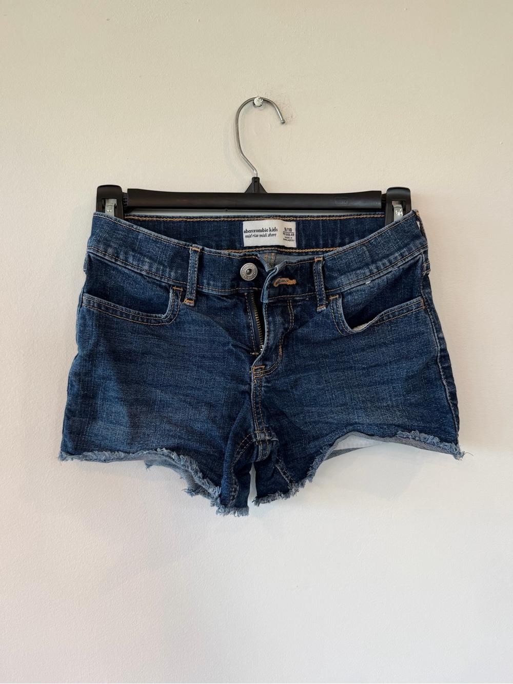 Abercrombie & Fitch Indigo Denim Frayed Hem Shorts
